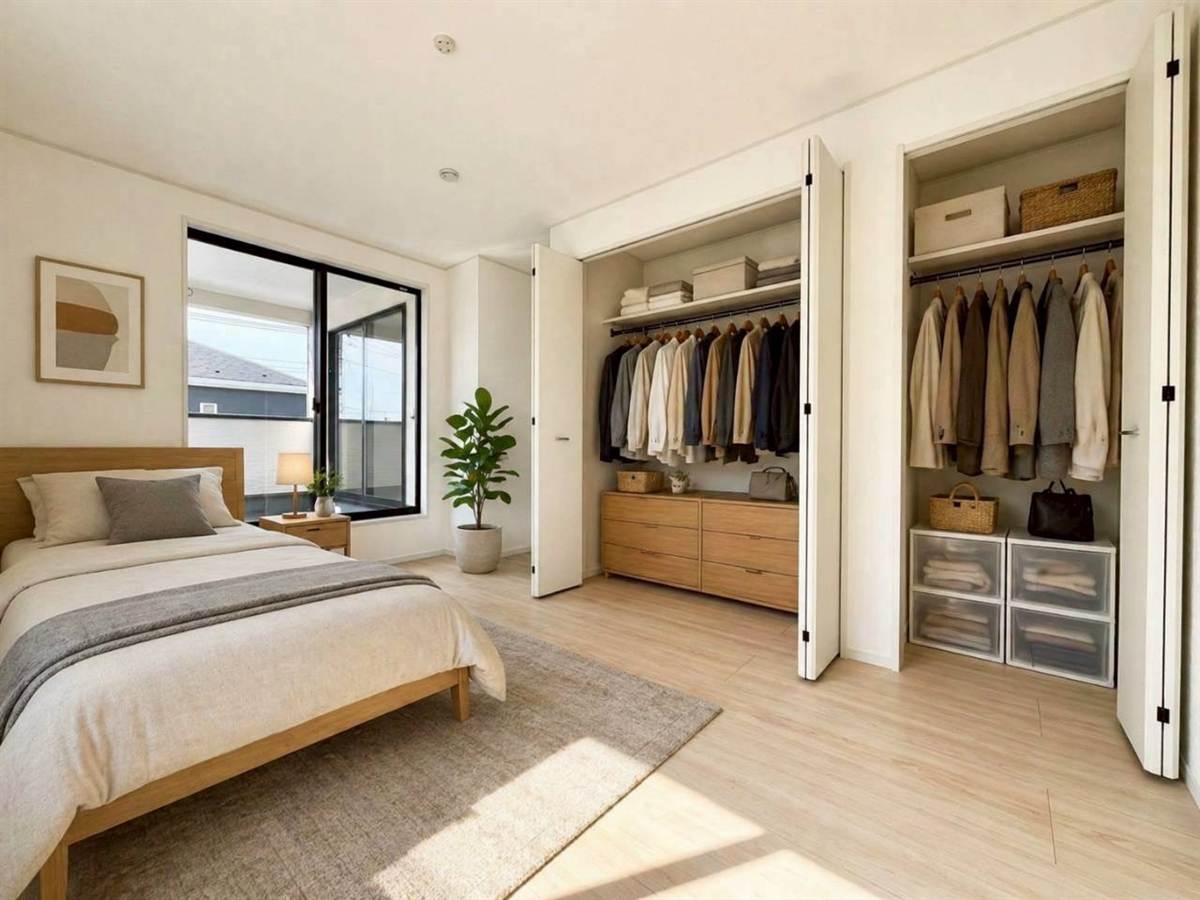 新築建売住宅の洋室(クローゼット付き)